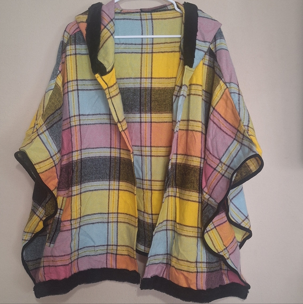 Colorful Plaid Poncho